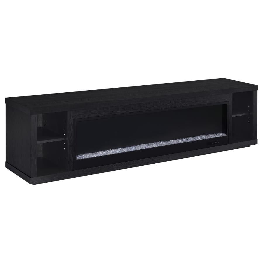 Deiter 79-inch fireplace TV stand in black