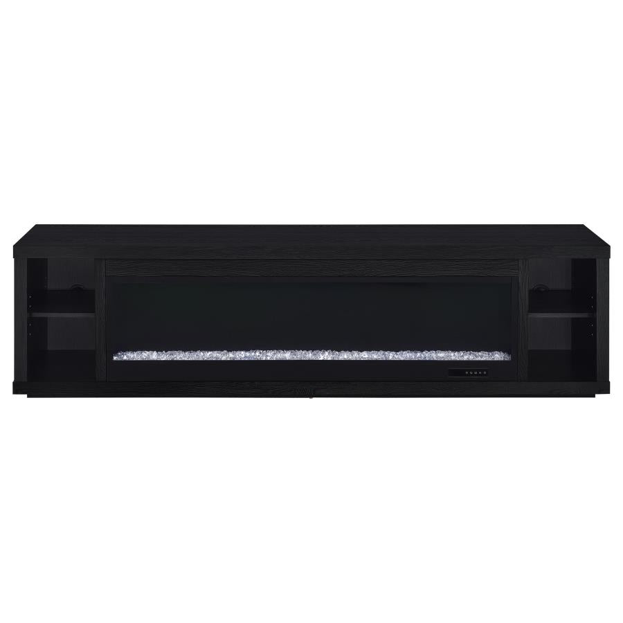 Deiter fireplace TV stand black