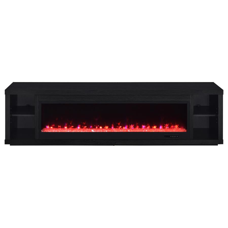 Deiter fireplace TV stand black