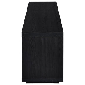 Deiter fireplace TV stand black