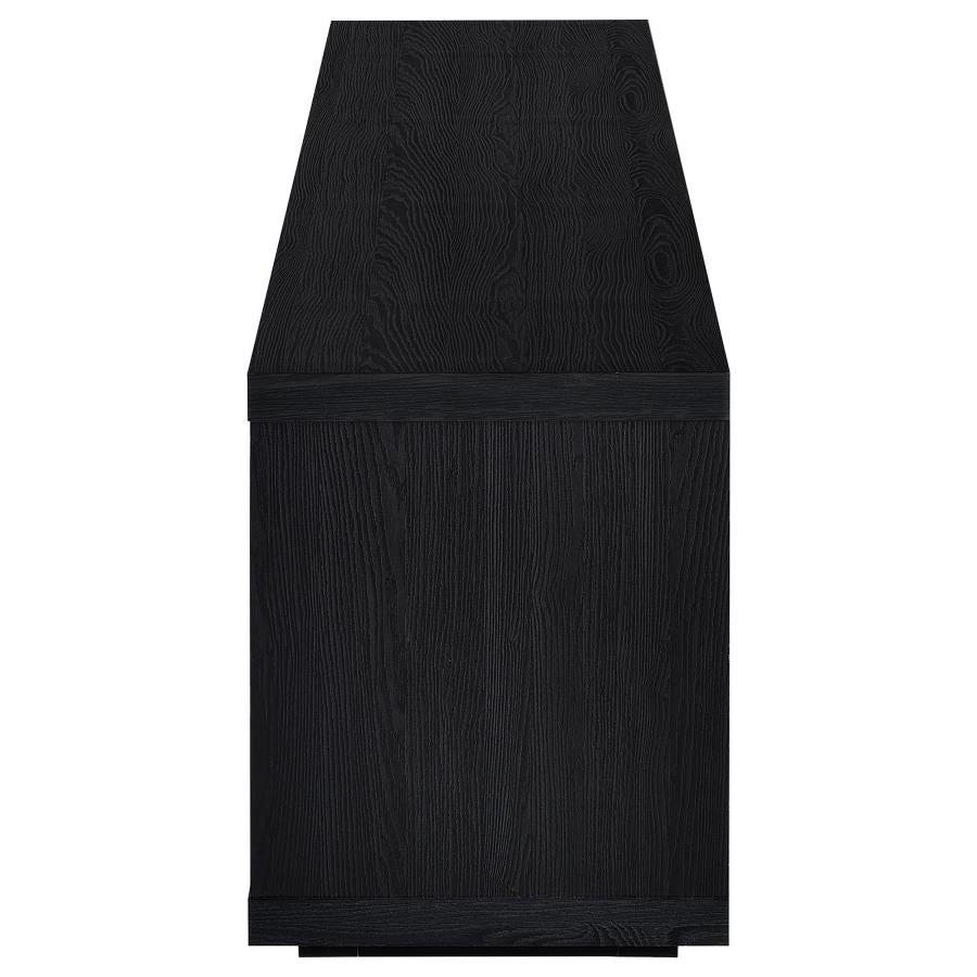 Deiter fireplace TV stand black
