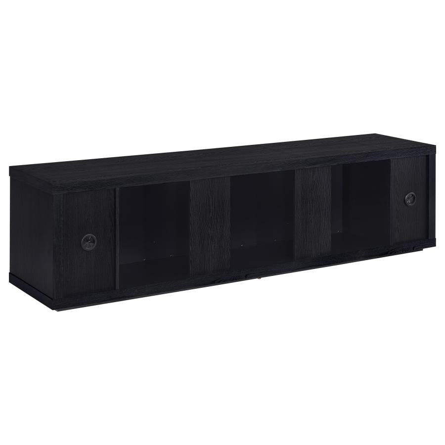 Deiter fireplace TV stand black