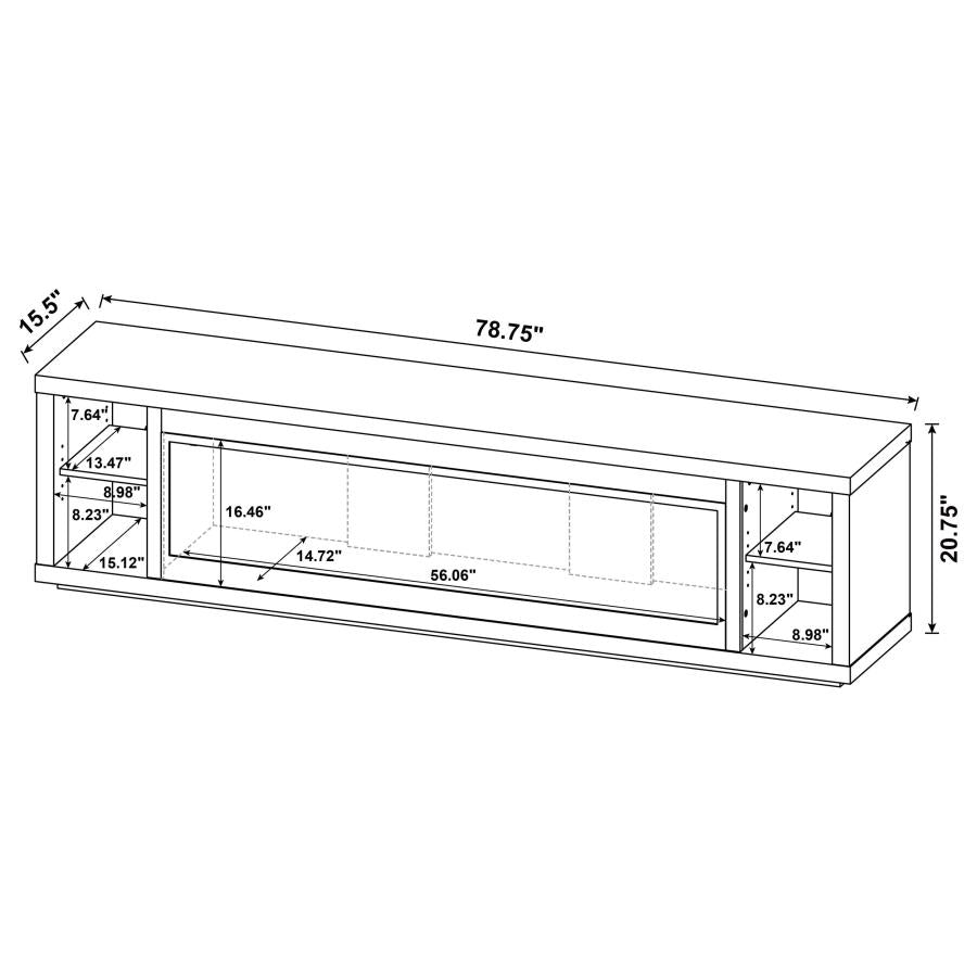 Deiter fireplace TV stand black