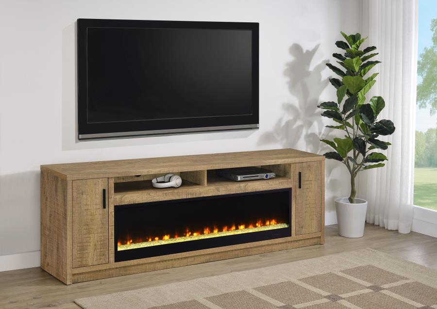 Eddy fireplace TV stand mango