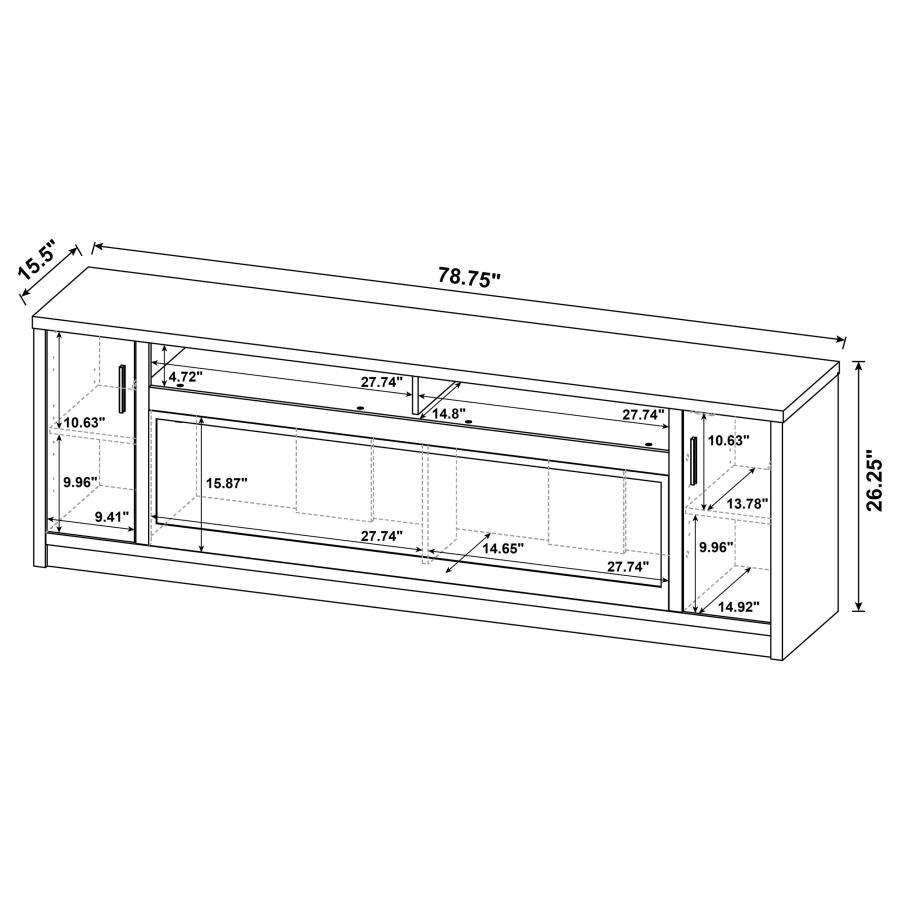 Eddy fireplace TV stand mango