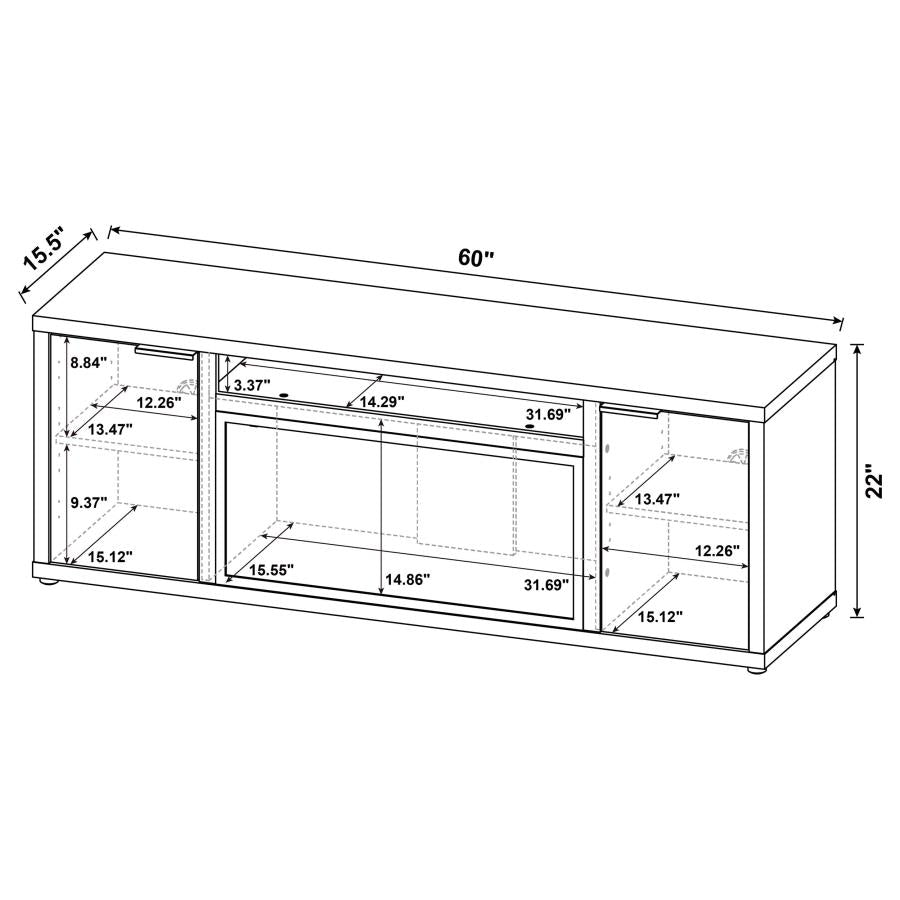 Fuller fireplace TV stand mango