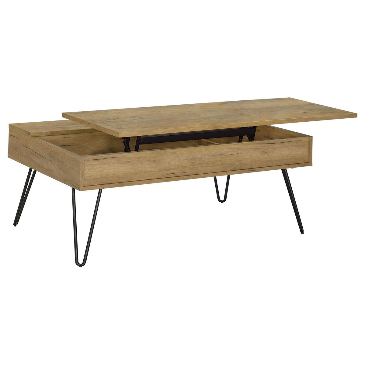 Fanning Lift Top Storage Coffee Table Golden Oak and Black  Half Price Furniture