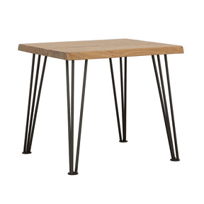 Zander End Table with Hairpin Leg Natural and Matte Black Half Price Furniture