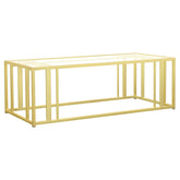 Adri Metal Frame Coffee Table Matte Brass  Half Price Furniture