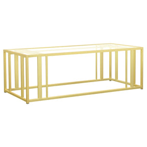 Adri Metal Frame Coffee Table Matte Brass  Half Price Furniture