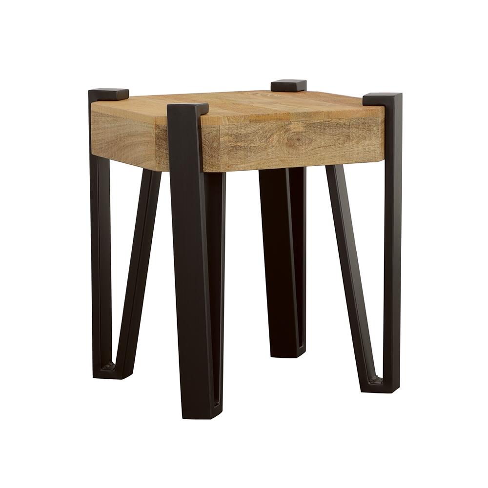 Winston Wooden Square Top End Table Natural and Matte Black  Half Price Furniture