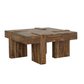 Samira Wooden Square Coffee Table Natural Sheesham Half Price Furniture