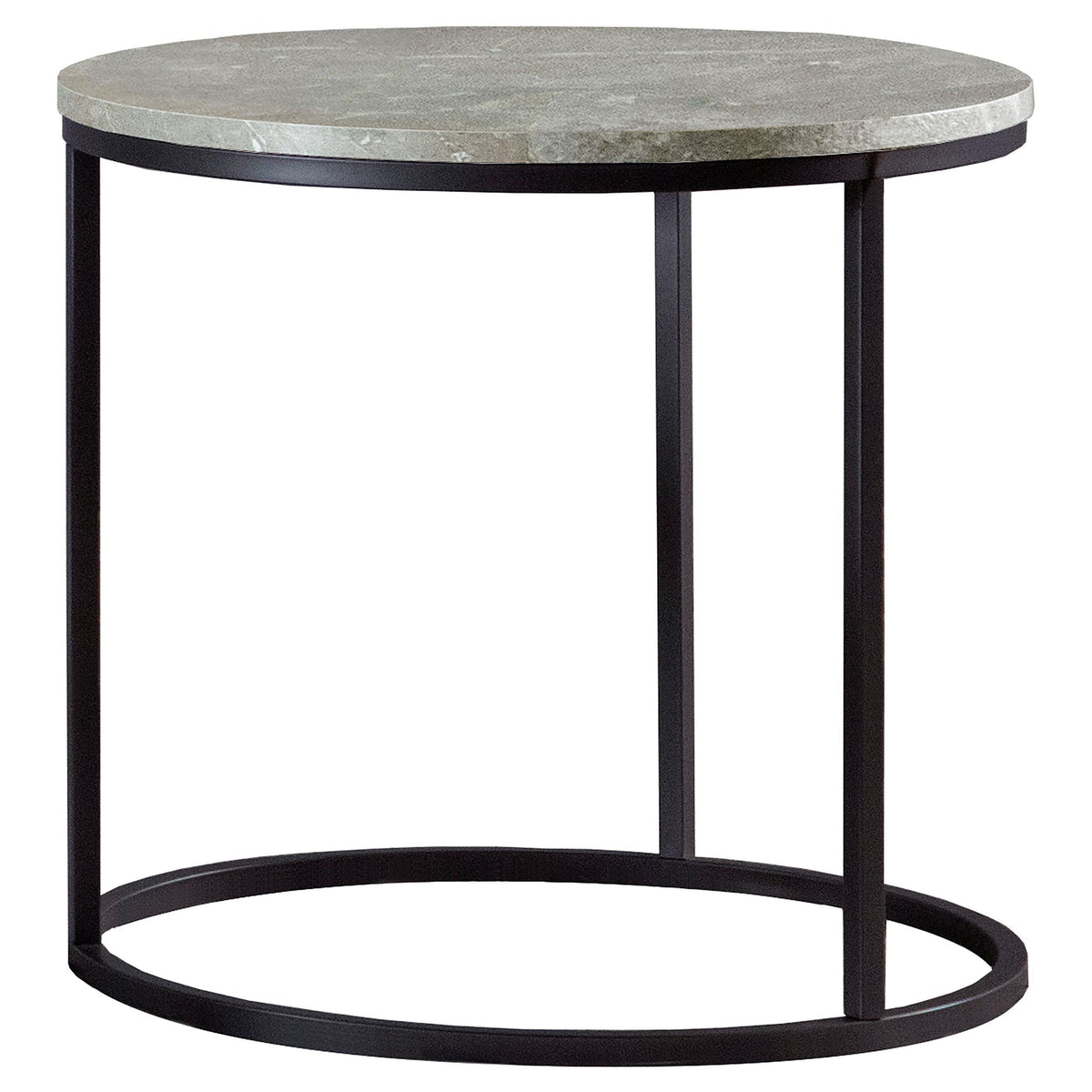 Lainey Faux Marble Round Top End Table Grey and Gunmetal  Half Price Furniture