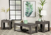 Donal 3-piece Occasional Set with Open Shelves Weathered Grey  Half Price Furniture