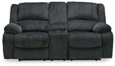 Draycoll Power Reclining Loveseat with Console Half Price Furniture