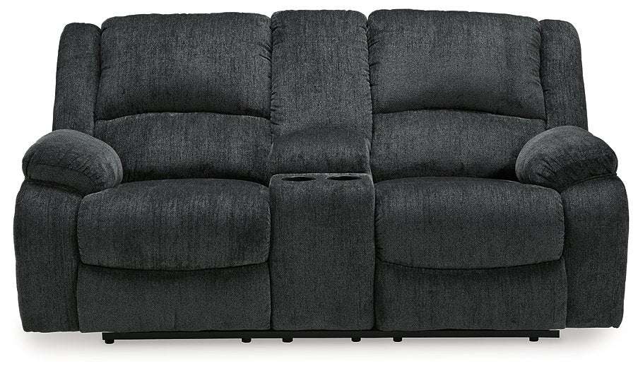 Draycoll Power Reclining Loveseat with Console Half Price Furniture