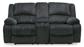 Draycoll Power Reclining Loveseat with Console Half Price Furniture