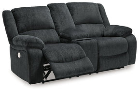 Draycoll Power Reclining Loveseat with Console Half Price Furniture