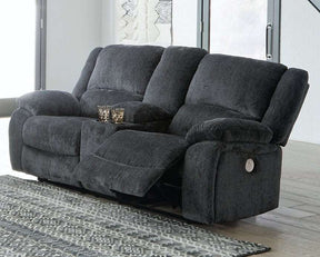 Draycoll Power Reclining Loveseat with Console Half Price Furniture