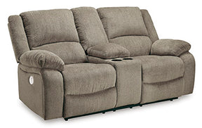 Draycoll Power Reclining Loveseat with Console Half Price Furniture