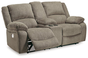 Draycoll Power Reclining Loveseat with Console Half Price Furniture