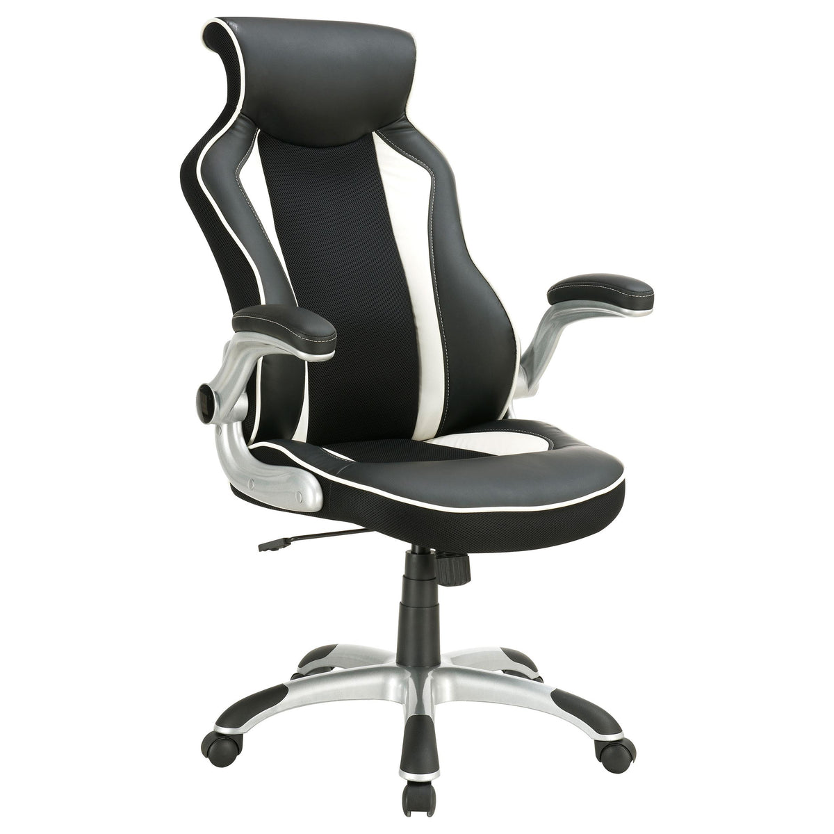 Dustin Adjustable Height Office Chair Black and Silver Half Price Furniture