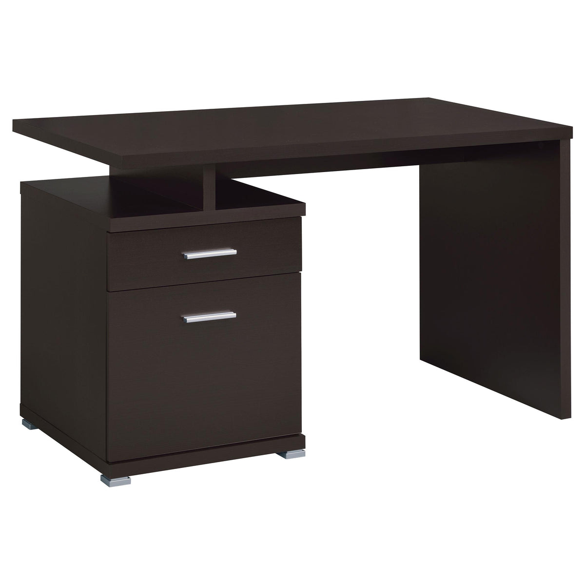 Irving 2-drawer Office Desk with Cabinet Cappuccino  Half Price Furniture