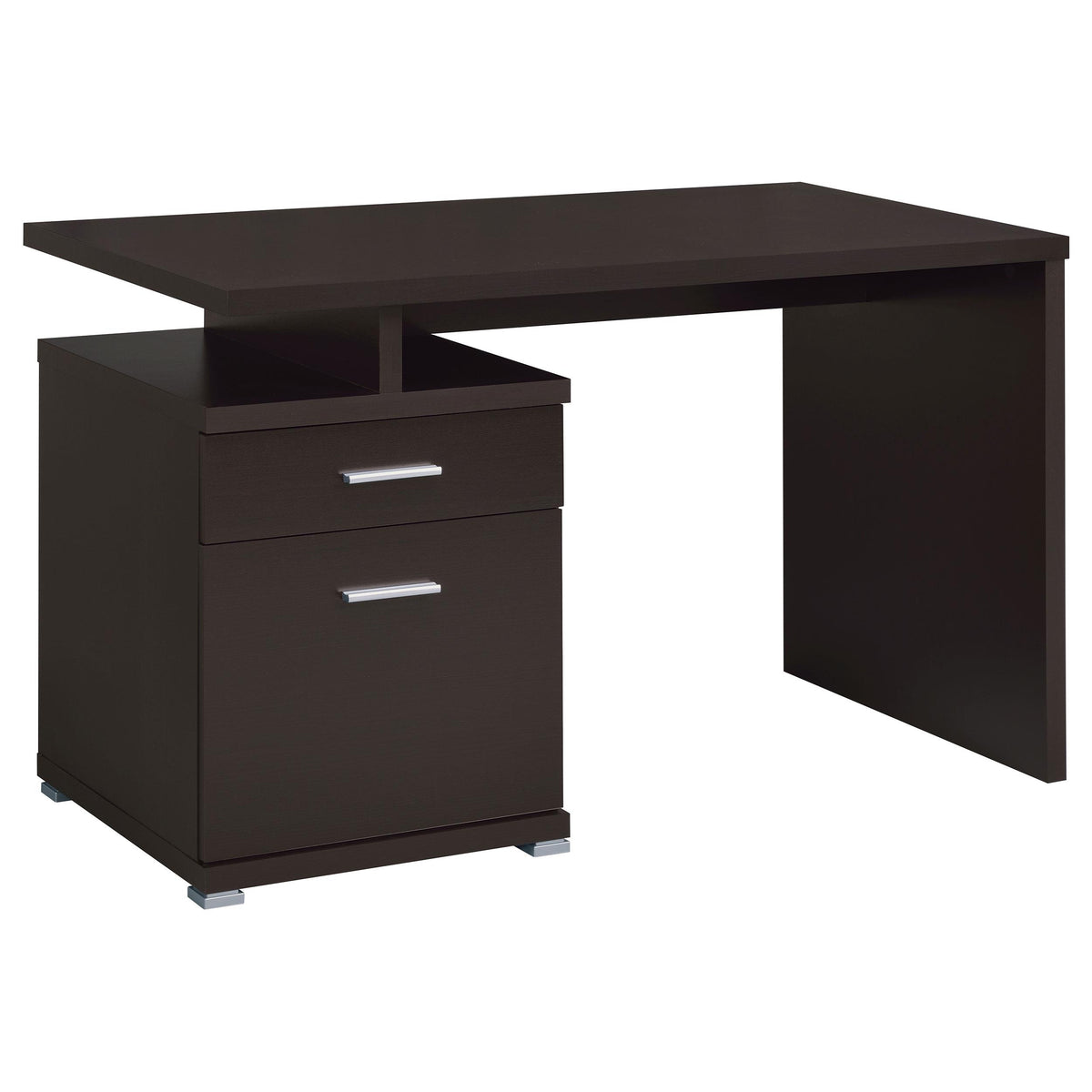 Irving 2-drawer Office Desk with Cabinet Cappuccino Half Price Furniture