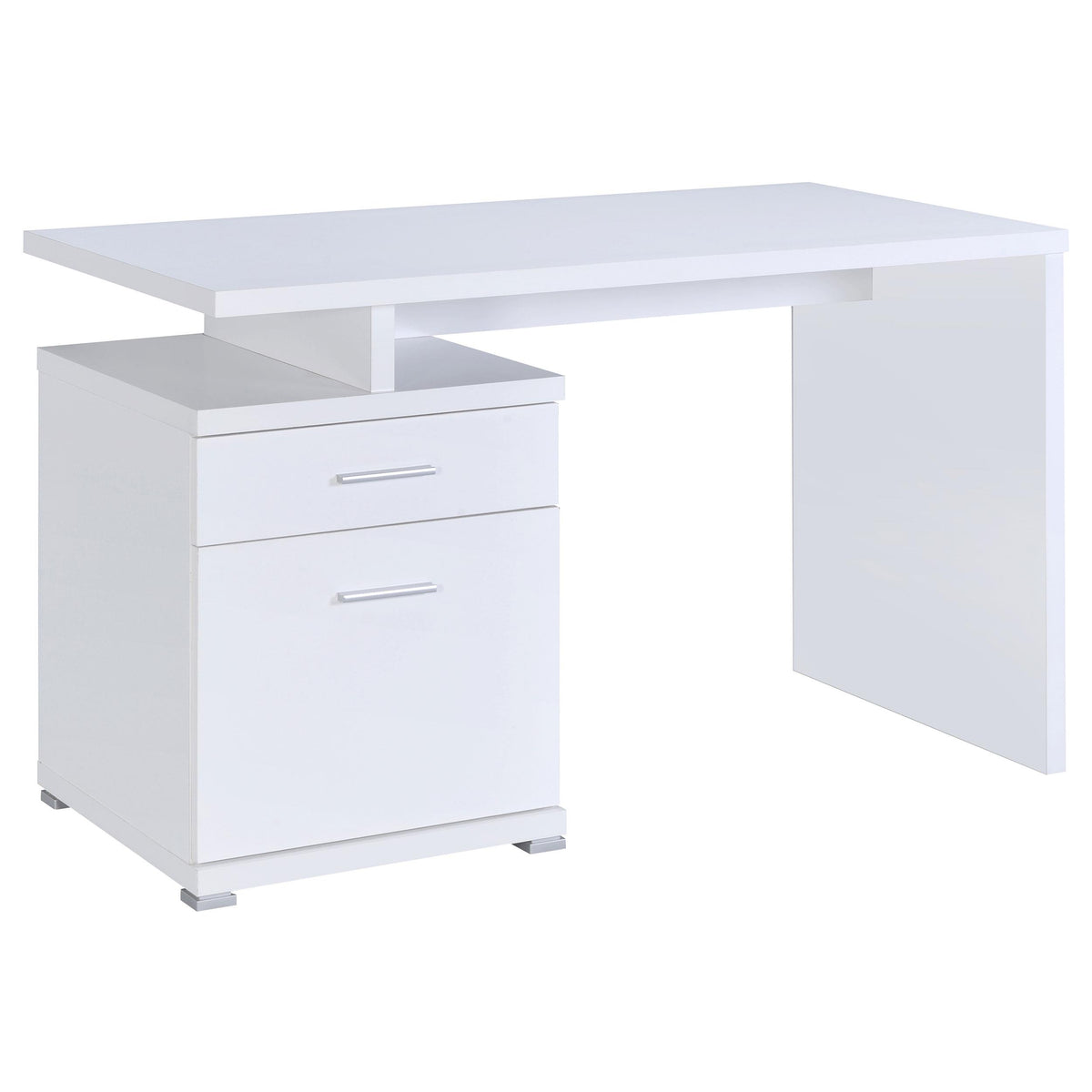 Irving 2-drawer Office Desk with Cabinet White Half Price Furniture
