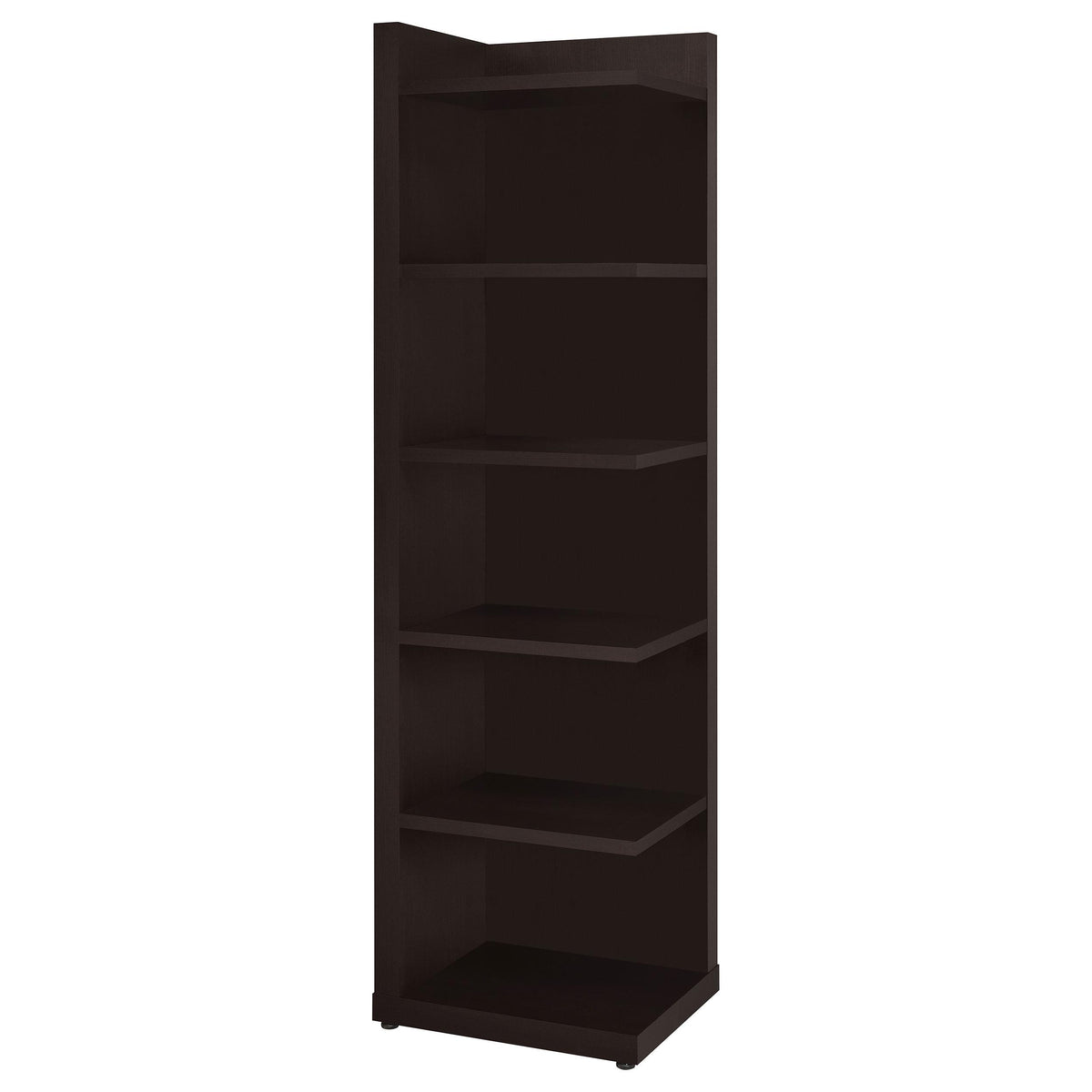 Pinckard 6-tier Corner Bookcase Cappuccino Half Price Furniture
