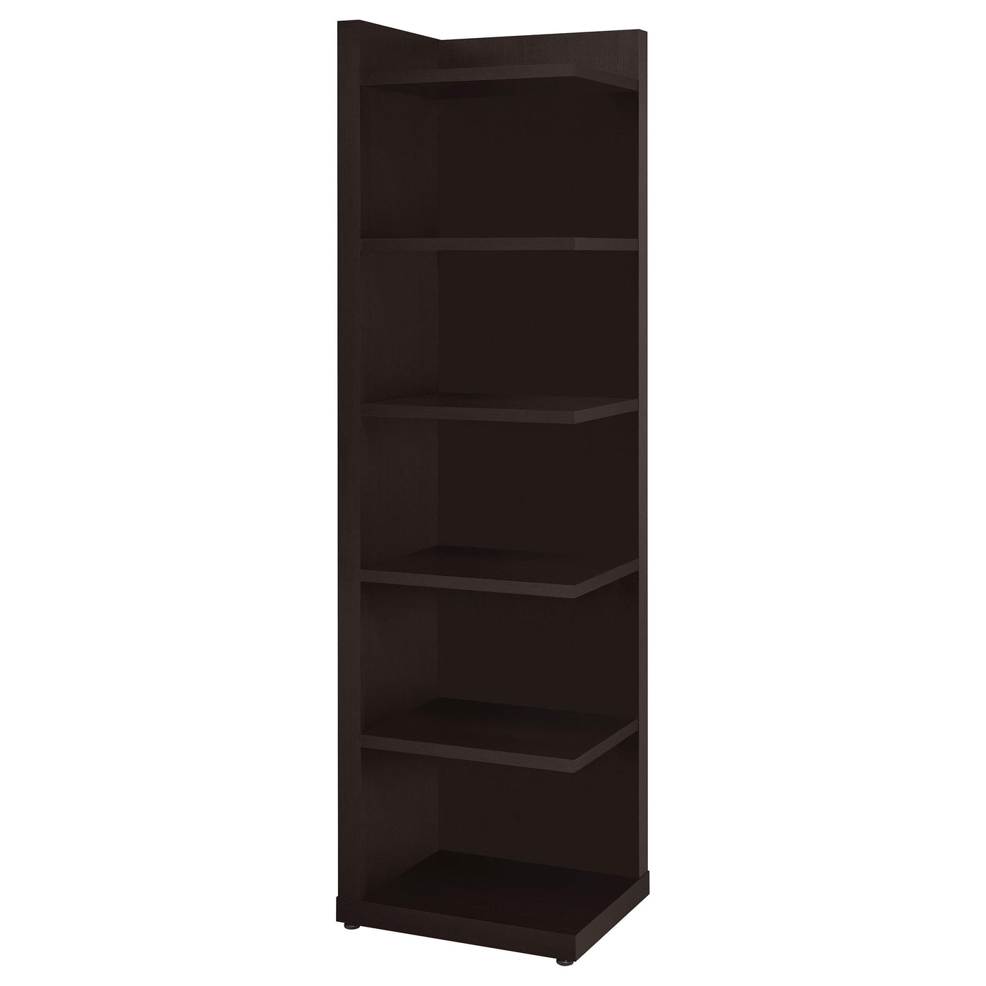 Pinckard 6-tier Corner Bookcase Cappuccino Half Price Furniture