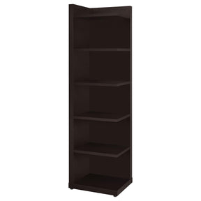 Pinckard 6-tier Corner Bookcase Cappuccino  Half Price Furniture