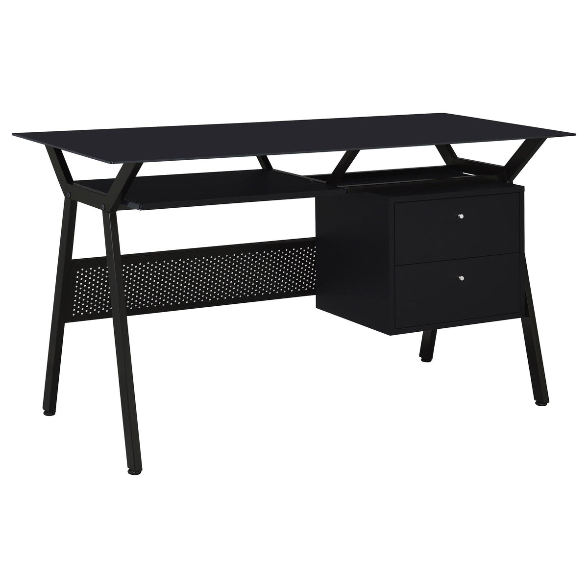 Weaving 2-drawer Computer Desk Black  Half Price Furniture