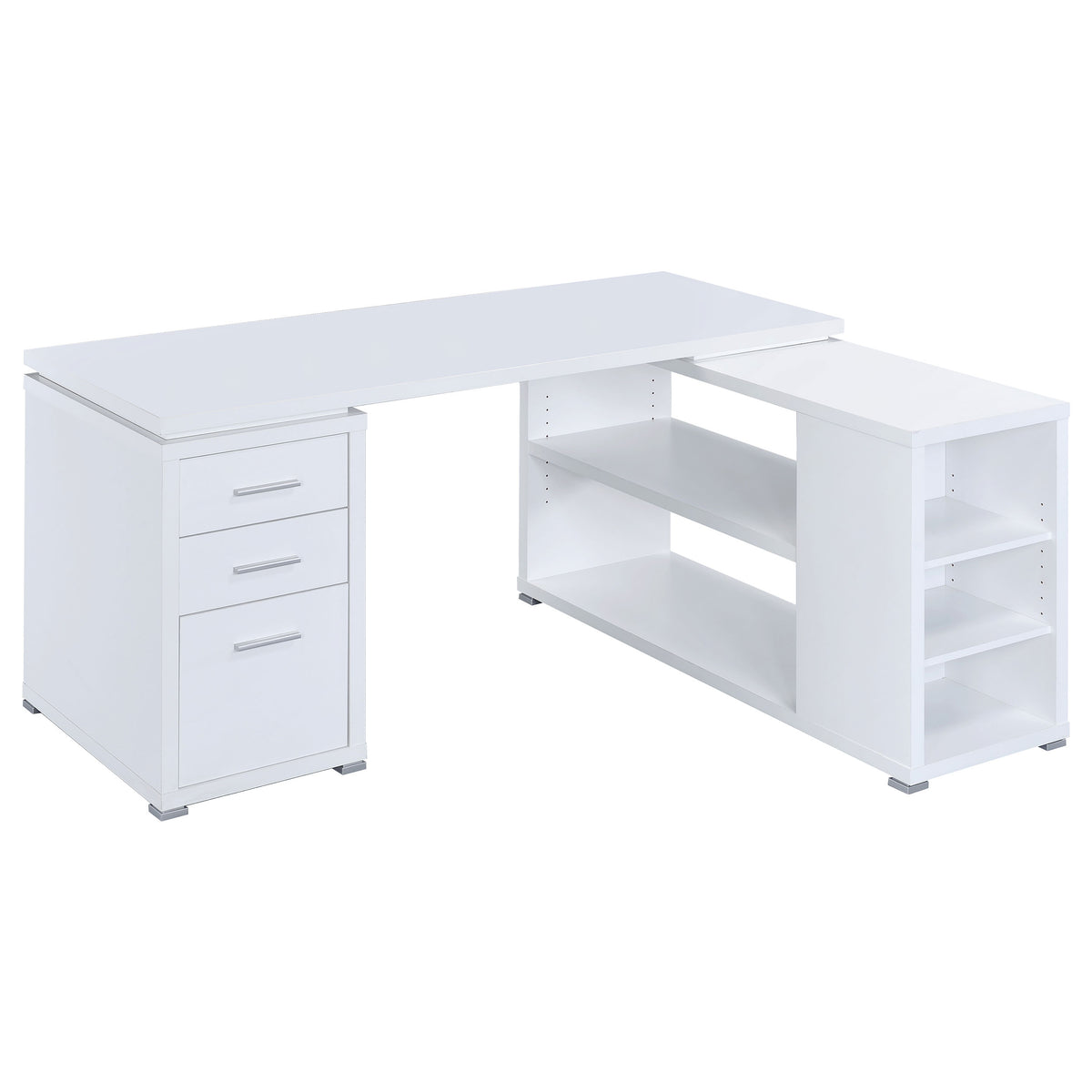 Yvette L-shape Office Desk  Las Vegas Furniture Stores