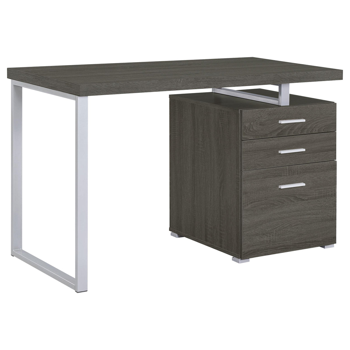 Brennan 3-drawer Office Desk Weathered Grey Brennan 3-drawer Office Desk Weathered Grey Half Price Furniture