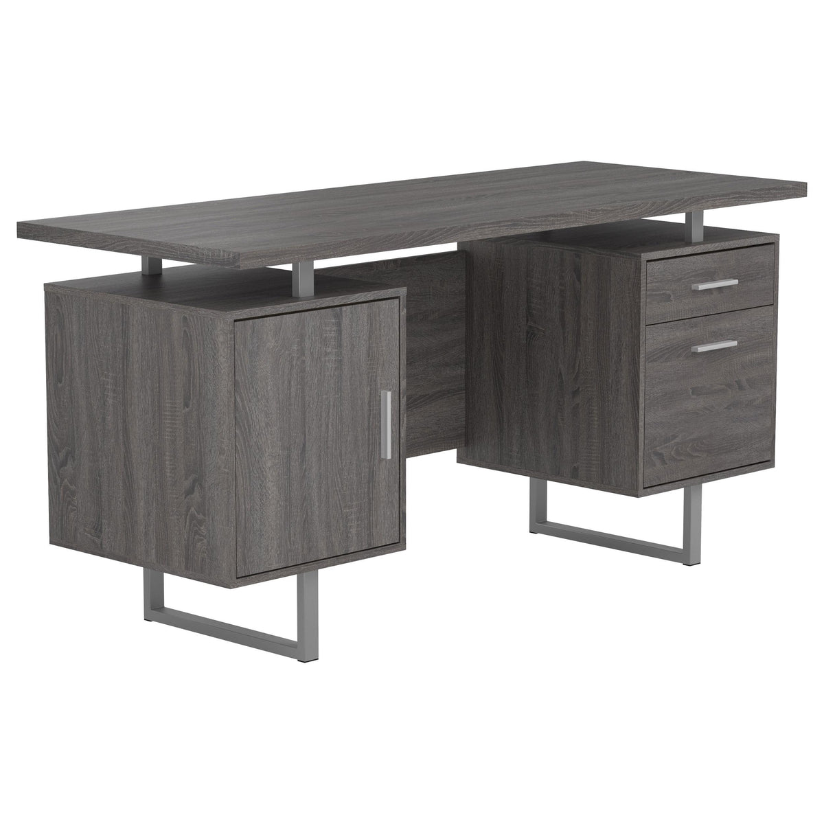 Lawtey Floating Top Office Desk Weathered Grey  Half Price Furniture