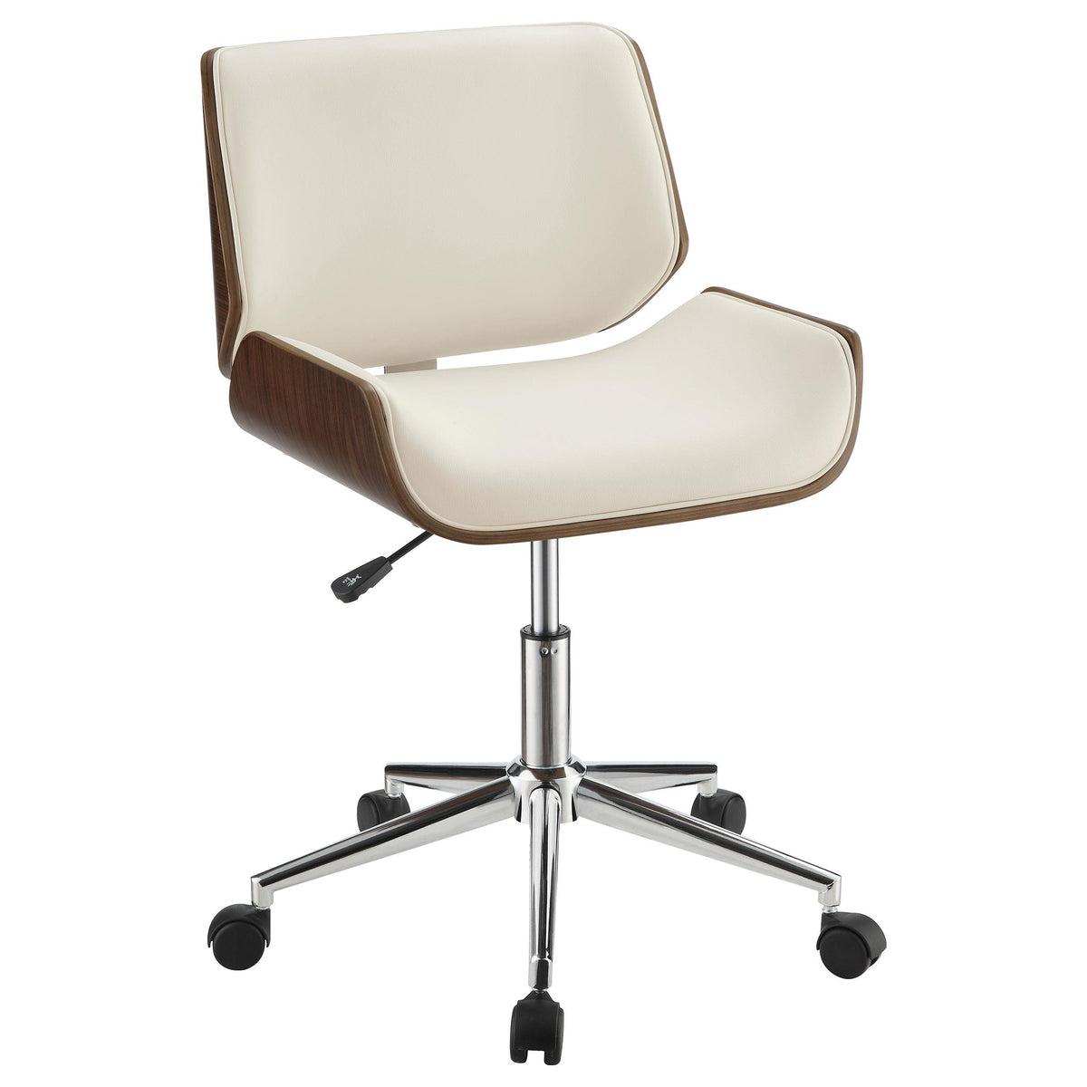 Addington Adjustable Height Office Chair Ecru and Chrome  Las Vegas Furniture Stores