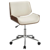 Addington Adjustable Height Office Chair Ecru and Chrome Half Price Furniture