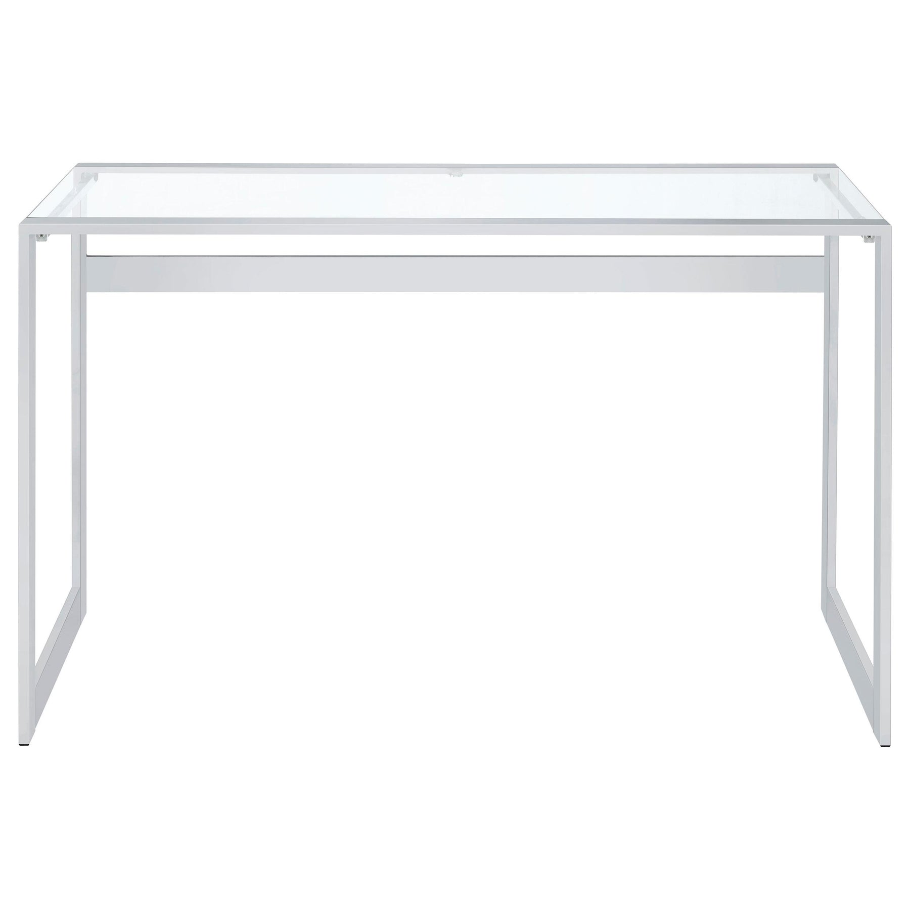 Hartford Glass Top Writing Desk Chrome  Half Price Furniture