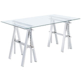 Statham Glass Top Adjustable Writing Desk Clear and Chrome Statham Glass Top Adjustable Writing Desk Clear and Chrome Half Price Furniture