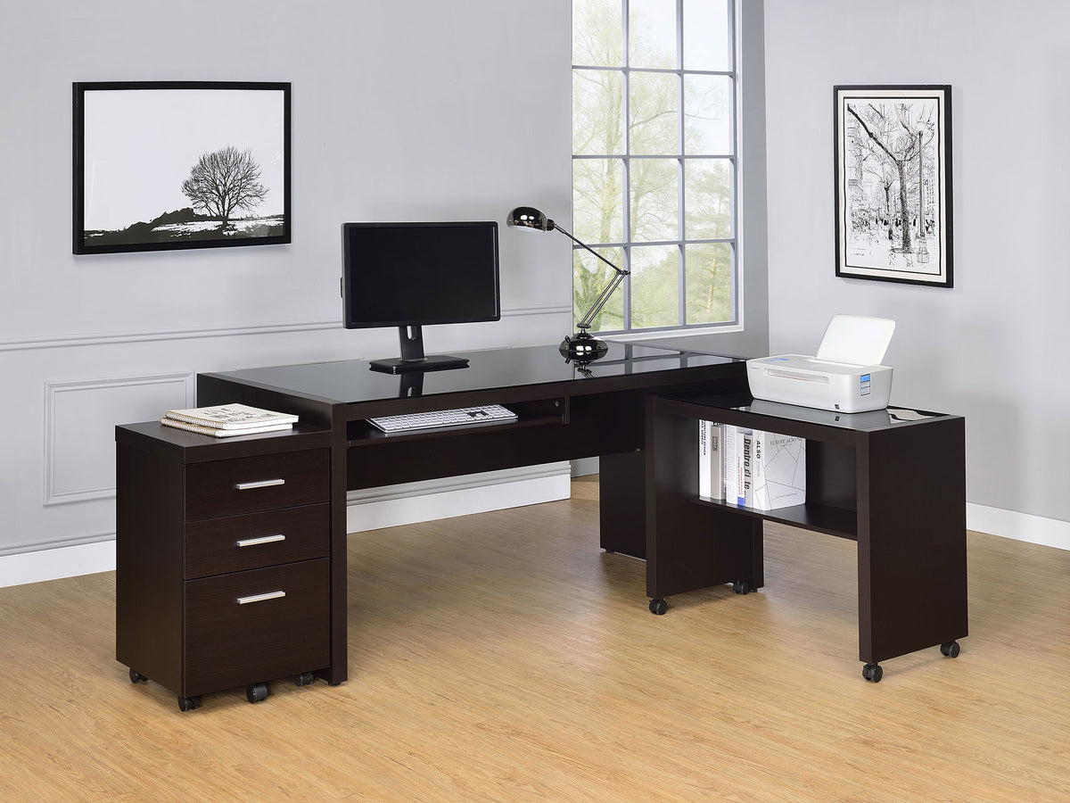 Skeena 3-piece Home Office Set Cappuccino  Half Price Furniture