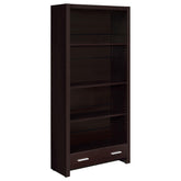 Skylar 5-shelf Bookcase with Storage Drawer Cappuccino Skylar 5-shelf Bookcase with Storage Drawer Cappuccino Half Price Furniture