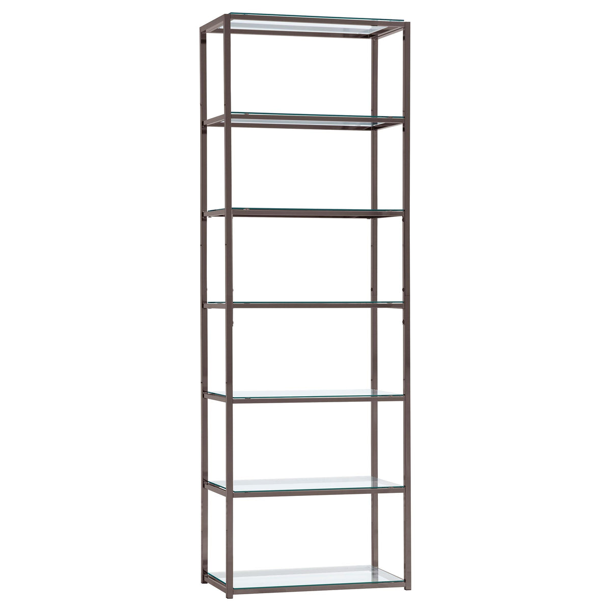 Kate 6-shelf Bookcase Black Nickel Kate 6-shelf Bookcase Black Nickel Half Price Furniture