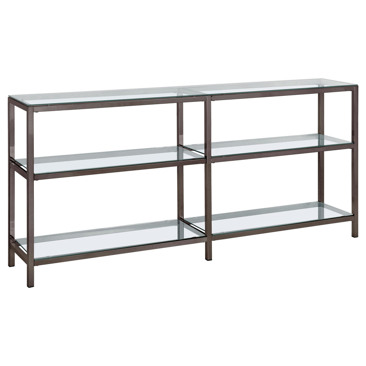 Kate 2-tier Bookcase Black Nickel  Half Price Furniture