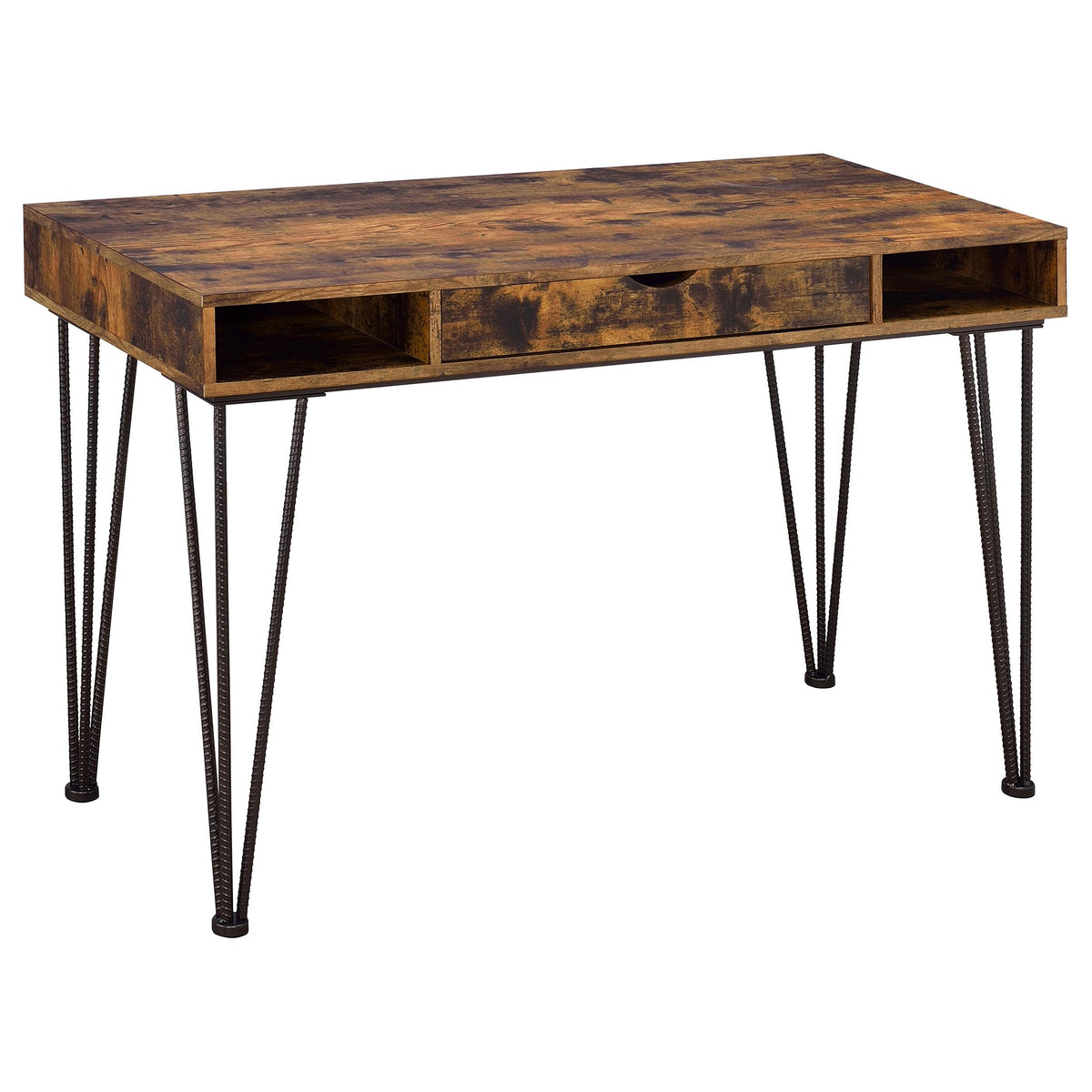 Olvera 1-drawer Writing Desk Antique Nutmeg and Dark Bronze  Half Price Furniture