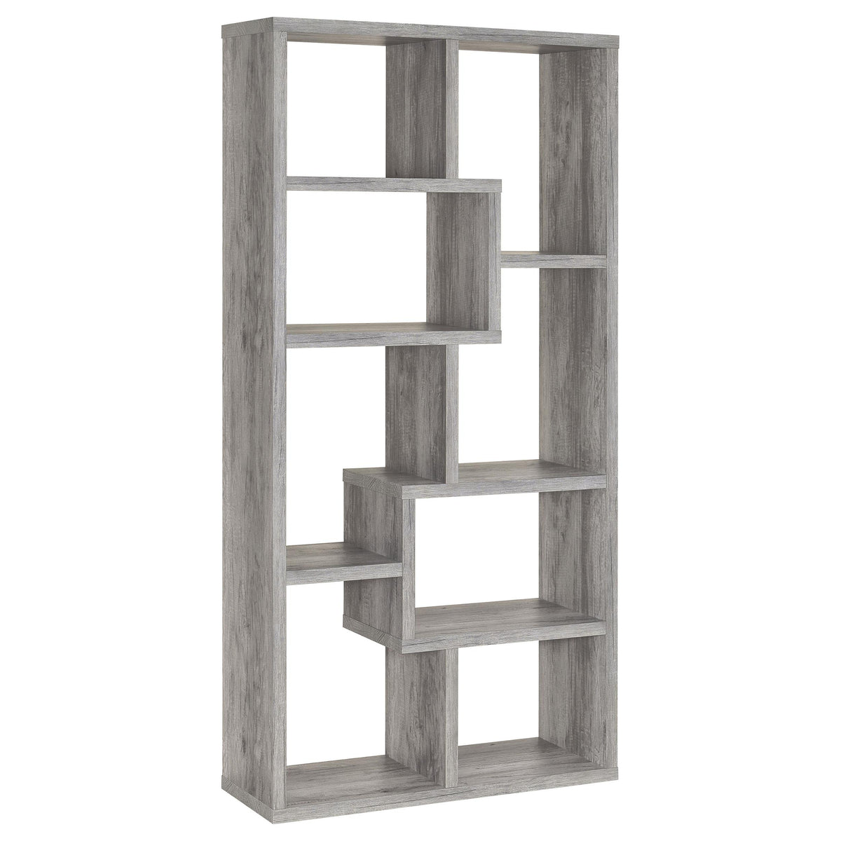 Theo 10-shelf Bookcase Grey Driftwood Half Price Furniture