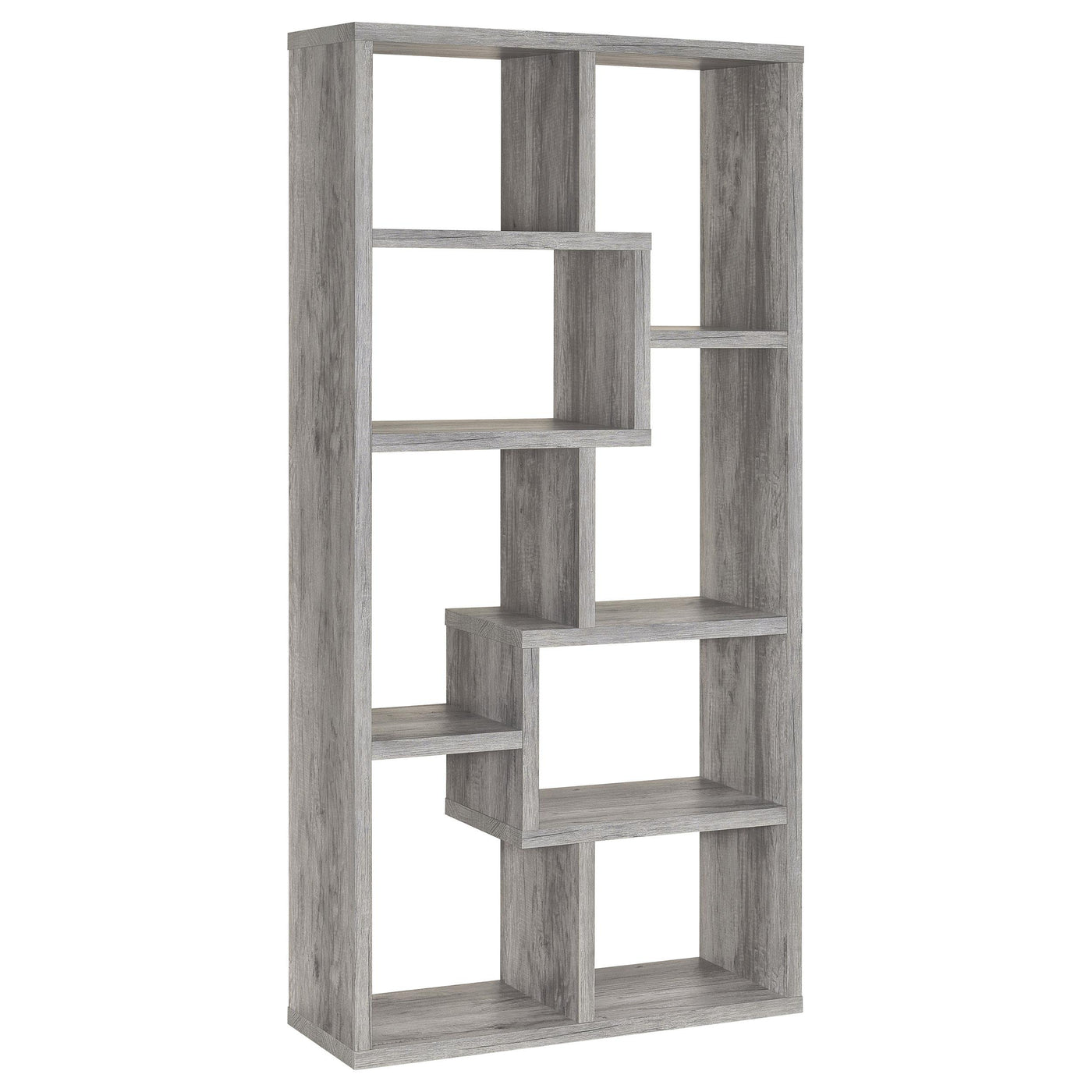 Theo 10-shelf Bookcase Grey Driftwood Half Price Furniture