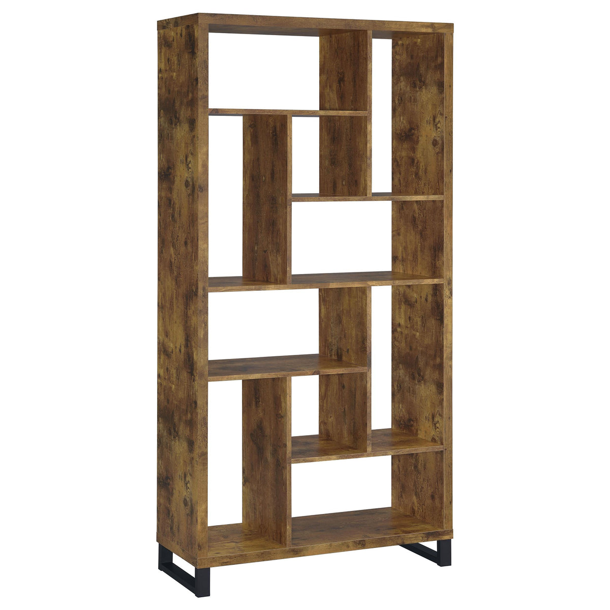 Delwin 10-shelf Bookcase Antique Nutmeg  Half Price Furniture