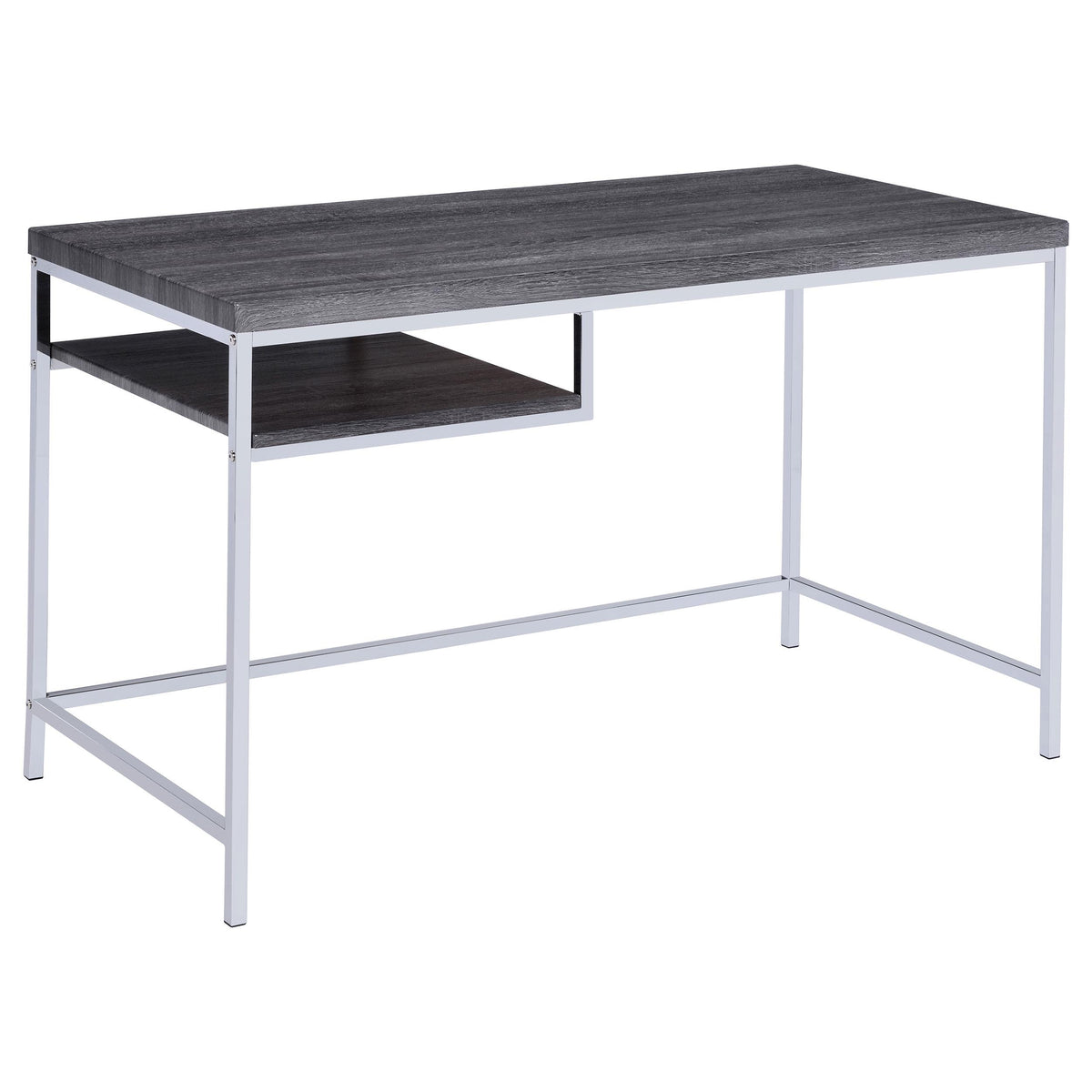 Kravitz Rectangular Writing Desk Weathered Grey and Chrome  Half Price Furniture