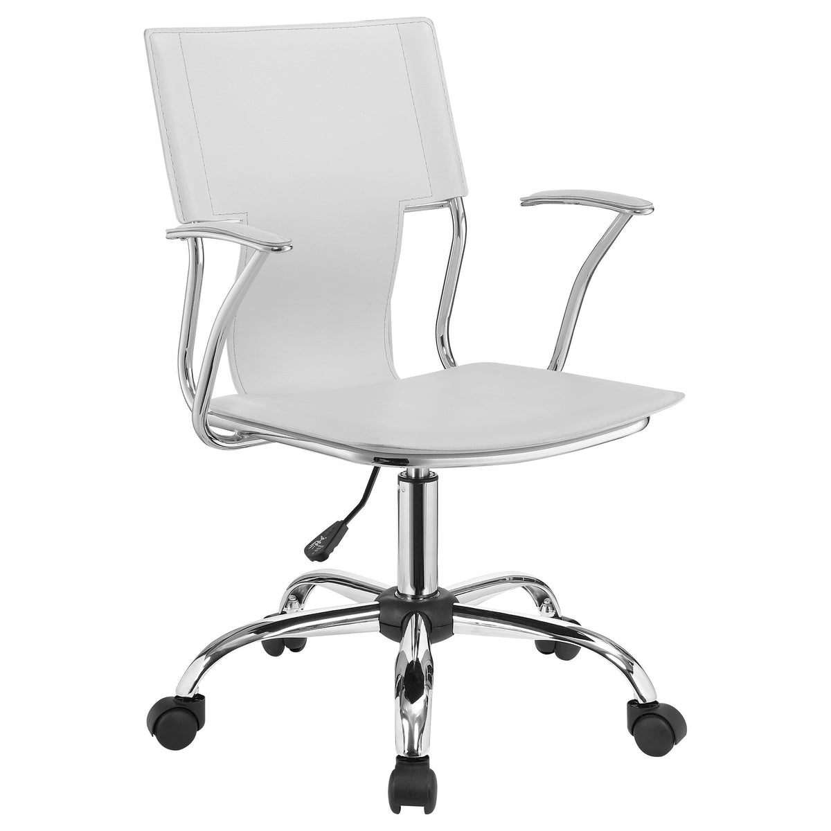 Himari Adjustable Height Office Chair White and Chrome Half Price Furniture